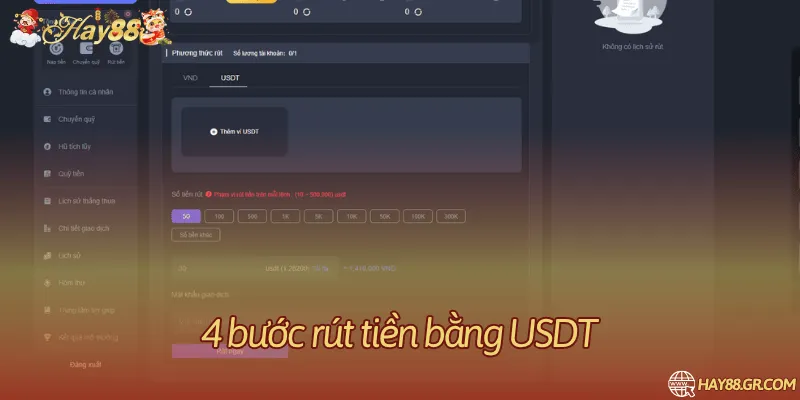 Dữ liệu của yêu cầu rút tài sản số