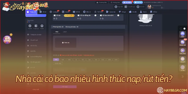 Phương thức và trạng thái giao dịch